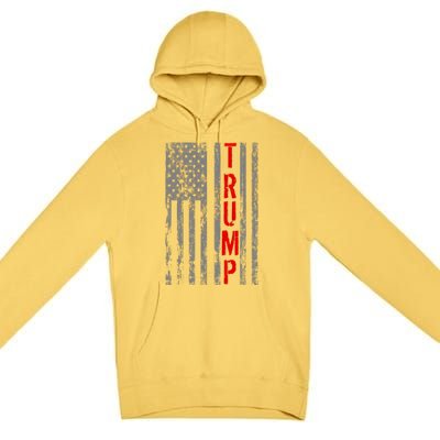 Donald Trump Vintage USA Flag Premium Pullover Hoodie