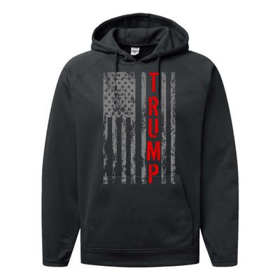 Donald Trump Vintage USA Flag Performance Fleece Hoodie