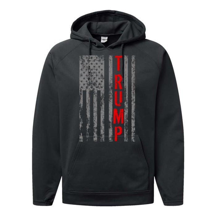 Donald Trump Vintage USA Flag Performance Fleece Hoodie