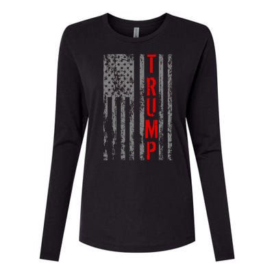 Donald Trump Vintage USA Flag Womens Cotton Relaxed Long Sleeve T-Shirt