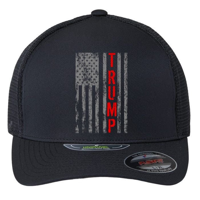 Donald Trump Vintage USA Flag Flexfit Unipanel Trucker Cap