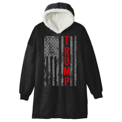 Donald Trump Vintage USA Flag Hooded Wearable Blanket