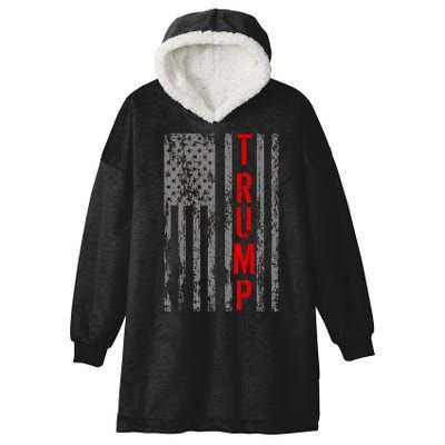 Donald Trump Vintage USA Flag Hooded Wearable Blanket