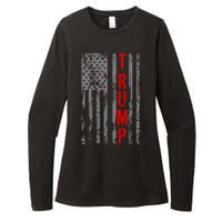 Donald Trump Vintage USA Flag Womens CVC Long Sleeve Shirt