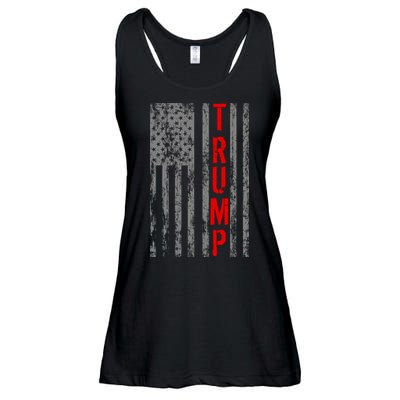 Donald Trump Vintage USA Flag Ladies Essential Flowy Tank