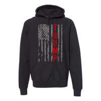 Donald Trump Vintage USA Flag Premium Hoodie