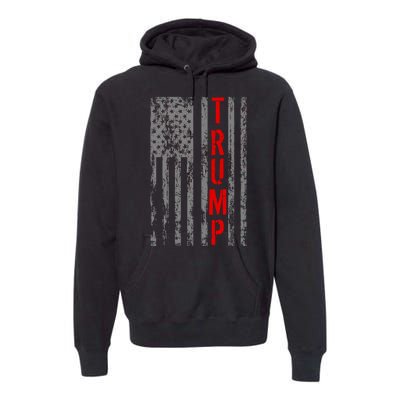 Donald Trump Vintage USA Flag Premium Hoodie