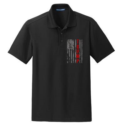 Donald Trump Vintage USA Flag Dry Zone Grid Polo