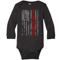 Donald Trump Vintage USA Flag Baby Long Sleeve Bodysuit