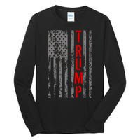 Donald Trump Vintage USA Flag Tall Long Sleeve T-Shirt