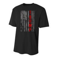 Donald Trump Vintage USA Flag Youth Performance Sprint T-Shirt