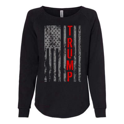 Donald Trump Vintage USA Flag Womens California Wash Sweatshirt