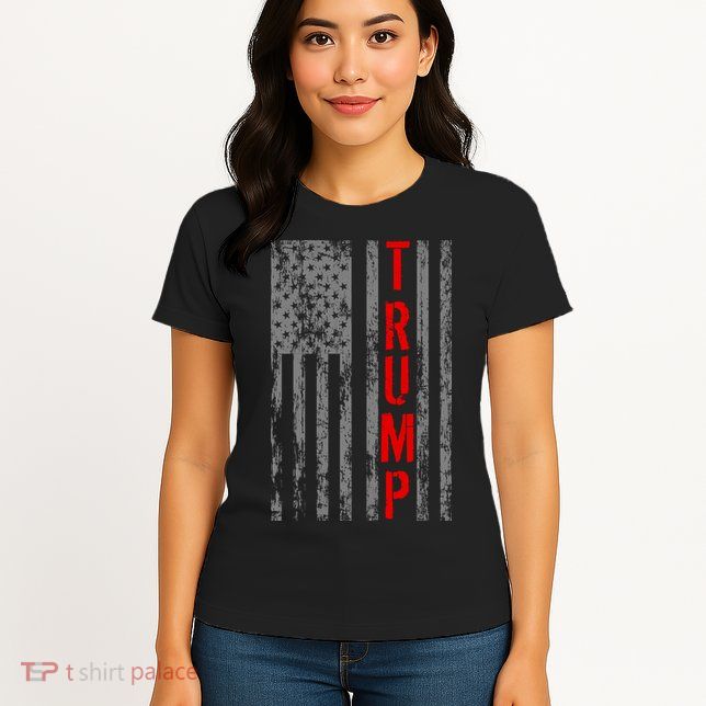 Donald Trump Vintage USA Flag Womens T-Shirt