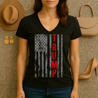 Donald Trump Vintage USA Flag Women's V-Neck T-Shirt