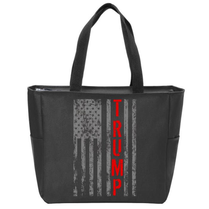 Donald Trump Vintage USA Flag Zip Tote Bag