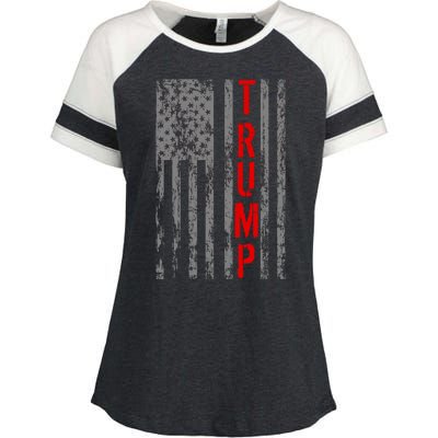 Donald Trump Vintage USA Flag Enza Ladies Jersey Colorblock Tee