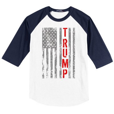 Donald Trump Vintage USA Flag Baseball Sleeve Shirt