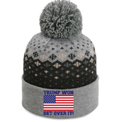 Donald Trump Won Get Over It! USA Flag 45th President The Baniff Cuffed Pom Beanie