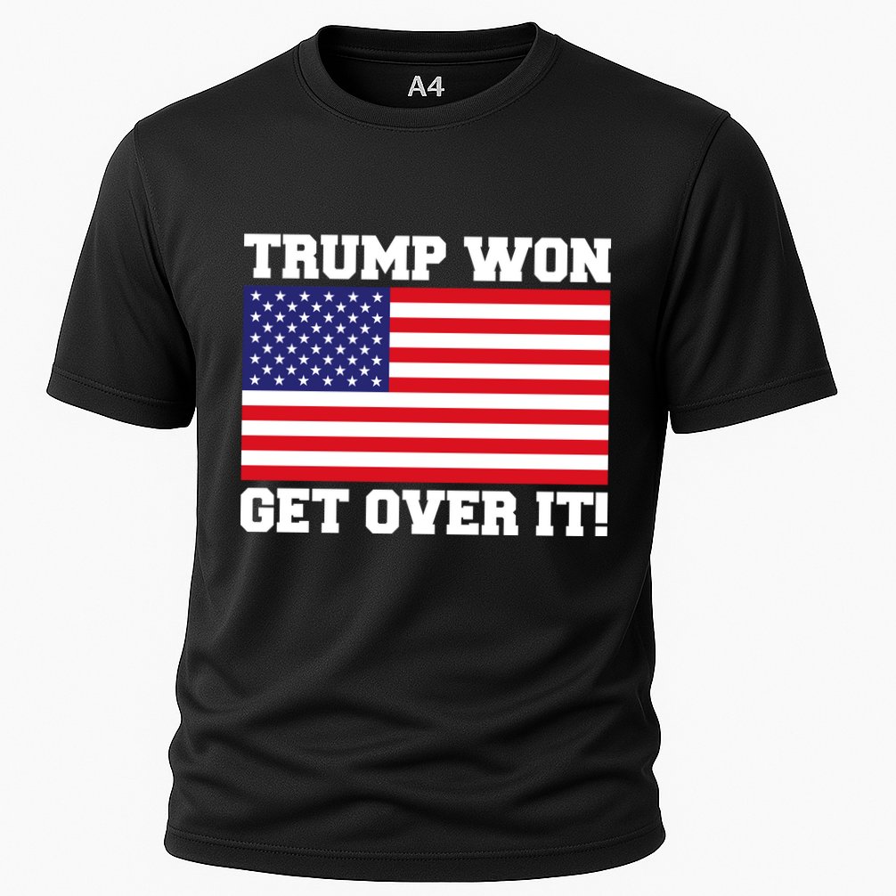 Donald Trump Won Get Over It! USA Flag 45th President Cooling Performance Crew T-Shirt