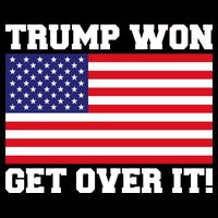 Donald Trump Won Get Over It! USA Flag 45th President Cooling Performance Crew T-Shirt