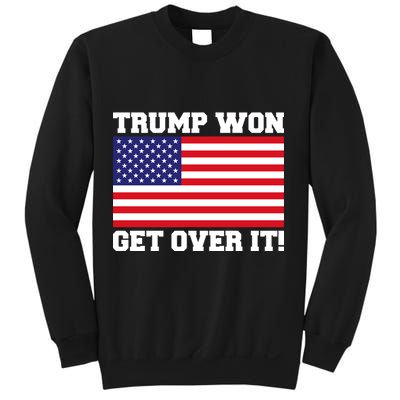 Donald Trump Won Get Over It! USA Flag 45th President Sweatshirt