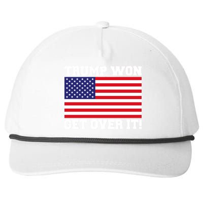 Donald Trump Won Get Over It! USA Flag 45th President Snapback Five-Panel Rope Hat