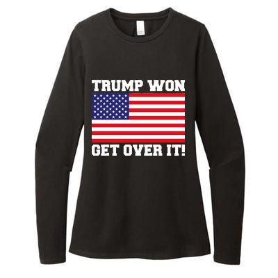 Donald Trump Won Get Over It! USA Flag 45th President Womens CVC Long Sleeve Shirt