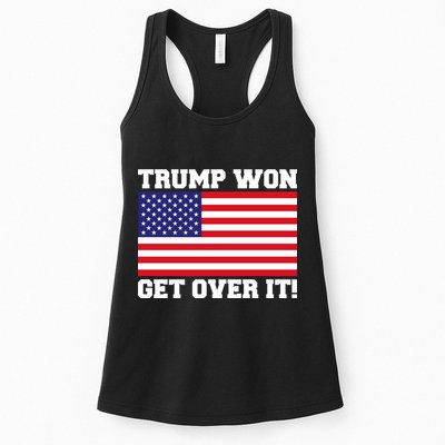 Donald Trump Won Get Over It! USA Flag 45th President Womens Tank Top
