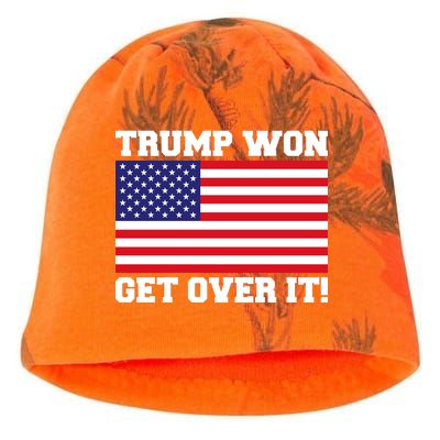 Donald Trump Won Get Over It! USA Flag 45th President Kati - Camo Knit Beanie