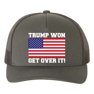 Donald Trump Won Get Over It! USA Flag 45th President Yupoong Adult 5-Panel Trucker Hat