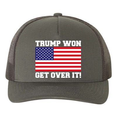 Donald Trump Won Get Over It! USA Flag 45th President Yupoong Adult 5-Panel Trucker Hat