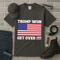 Donald Trump Won Get Over It! USA Flag 45th President Tall T-Shirt