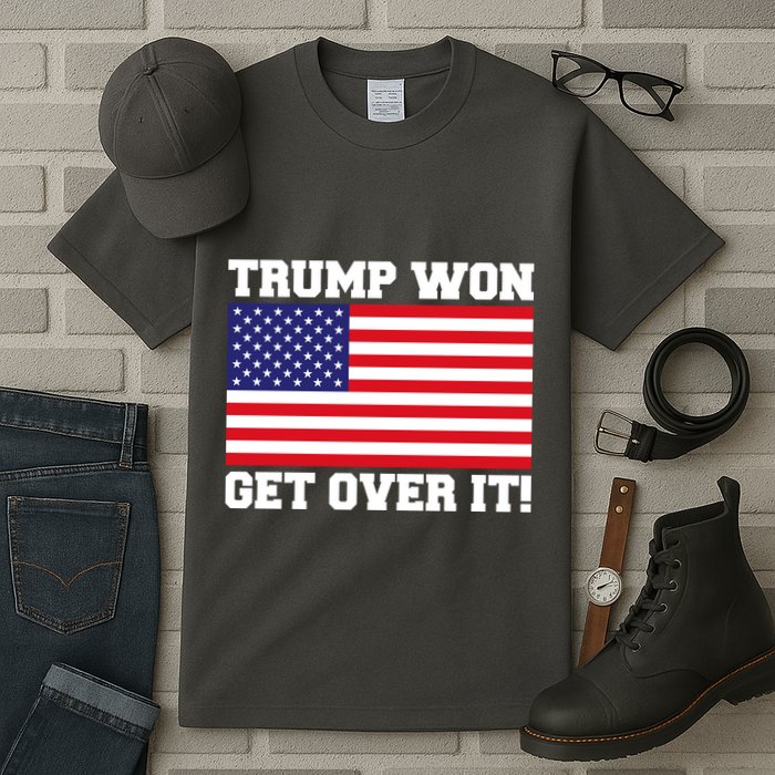 Donald Trump Won Get Over It! USA Flag 45th President Tall T-Shirt