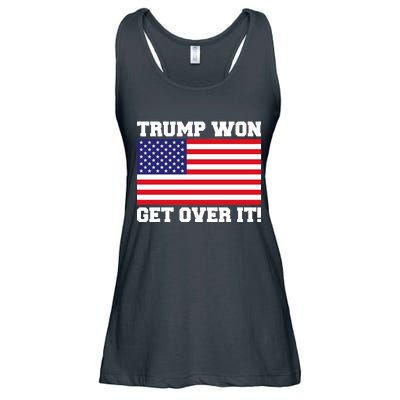 Donald Trump Won Get Over It! USA Flag 45th President Ladies Essential Flowy Tank