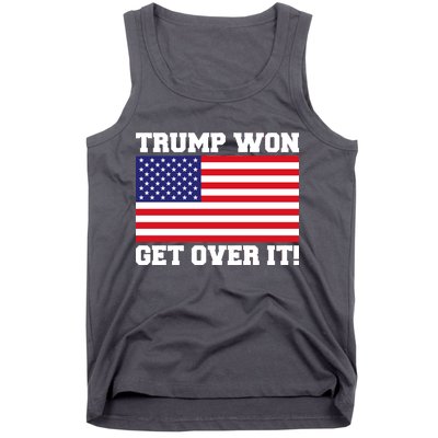 Donald Trump Won Get Over It! USA Flag 45th President Tank Top