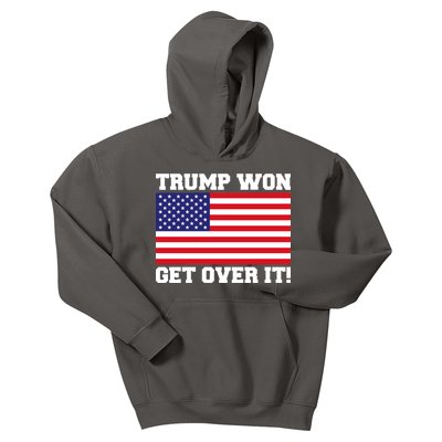 Donald Trump Won Get Over It! USA Flag 45th President Kids Hoodie