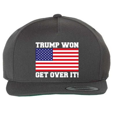 Donald Trump Won Get Over It! USA Flag 45th President Wool Snapback Cap
