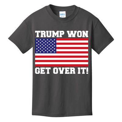 Donald Trump Won Get Over It! USA Flag 45th President Kids T-Shirt