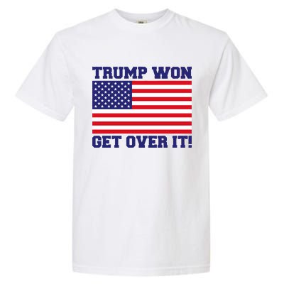 Donald Trump Won Get Over It! USA Flag 45th President Garment-Dyed Heavyweight T-Shirt