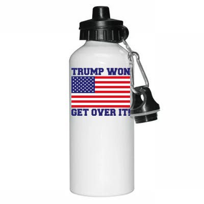 Donald Trump Won Get Over It! USA Flag 45th President Aluminum Water Bottle 