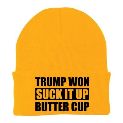 Donald Trump Won Suck It Up Butter Cup President Knit Cap Winter Beanie