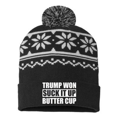 Donald Trump Won Suck It Up Butter Cup President USA-Made Snowflake Beanie