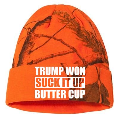 Donald Trump Won Suck It Up Butter Cup President Kati Licensed 12" Camo Beanie