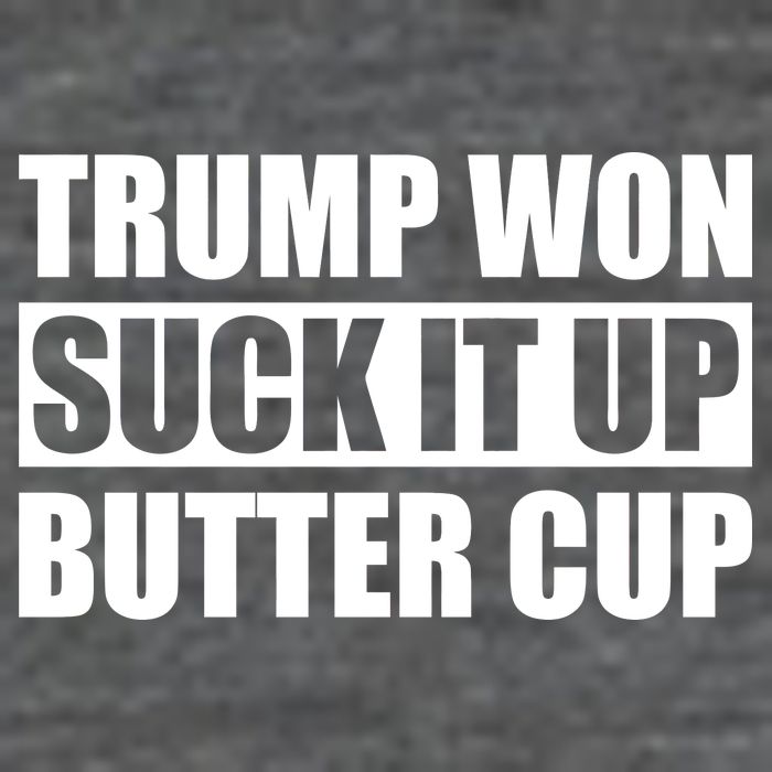 Donald Trump Won Suck It Up Butter Cup President 7 Panel Mesh Trucker Snapback Hat