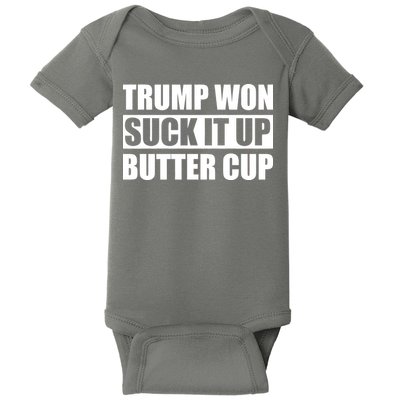 Donald Trump Won Suck It Up Butter Cup President Baby Bodysuit