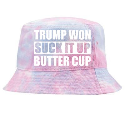 Donald Trump Won Suck It Up Butter Cup President Tie-Dyed Bucket Hat