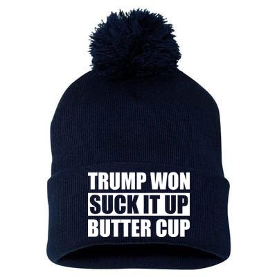 Donald Trump Won Suck It Up Butter Cup President Pom Pom 12in Knit Beanie