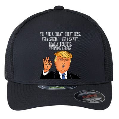 Donald Trump Your A Great Boss Flexfit Unipanel Trucker Cap