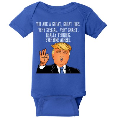 Donald Trump Your A Great Boss Baby Bodysuit