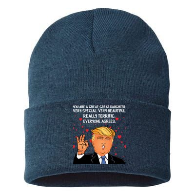 Donald Trump Your A Great Daughter Sustainable Knit Beanie